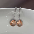 Classic Teardrop Pear Shape Champagne Zircon Earrings, Cross Border Fashion Jewelry view 3