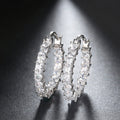 Luxury Copper Gold Plated Slim Hoop Huggie Earrings With Zircon European Style Jewelry view 5