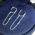 Light Luxury Chain Tassel Ear Cuff Earrings With Micro Pave Zircon, Versatile Women's Jewelry view 2