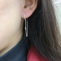 Light Luxury Chain Tassel Ear Cuff Earrings With Micro Pave Zircon, Versatile Women's Jewelry view 3