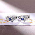 Korean Style Cute Cat Paw Blue Zircon Ear Cuff Earrings, Sweet Student Christmas Jewelry view 4