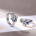 Korean Style Cute Cat Paw Blue Zircon Ear Cuff Earrings, Sweet Student Christmas Jewelry view 2