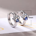 Korean Style Cute Cat Paw Blue Zircon Ear Cuff Earrings, Sweet Student Christmas Jewelry view 5