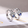 Korean Style Cute Cat Paw Blue Zircon Ear Cuff Earrings, Sweet Student Christmas Jewelry view 3