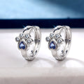 Korean Style Cute Cat Paw Blue Zircon Ear Cuff Earrings, Sweet Student Christmas Jewelry view 1