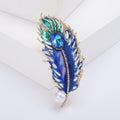 Alloy Zircon Peacock Feather Brooch For Suit And Coat Decoration view 6