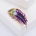 Alloy Zircon Peacock Feather Brooch For Suit And Coat Decoration view 4