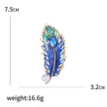 Alloy Zircon Peacock Feather Brooch For Suit And Coat Decoration view 5