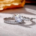 Fashion Couple Ring Set With Women's Zircon Matching Band, Engagement Proposal Rings view 5