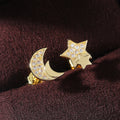 Creative Asymmetric Star And Moon Stud Earrings For Women, Elegant Fashion Jewelry Accessories view 3