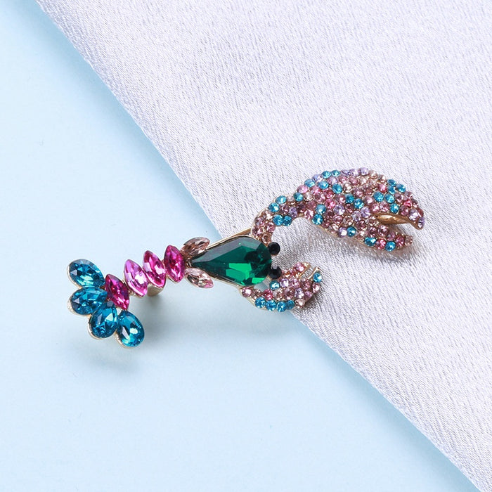 Alloy Rhinestone Lobster Brooch Pin For Ocean Theme Apparel