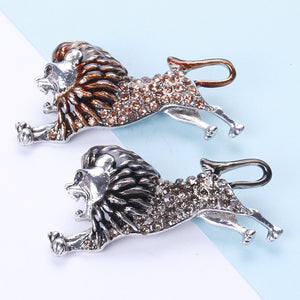 Alloy Enamel Lion Brooch For Men's Vintage Clothing Accessories