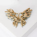 Alloy Crystal Butterfly Brooch With Rhinestones For Garment Decoration view 3