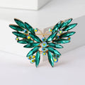 Alloy Crystal Butterfly Brooch With Rhinestones For Garment Decoration view 2