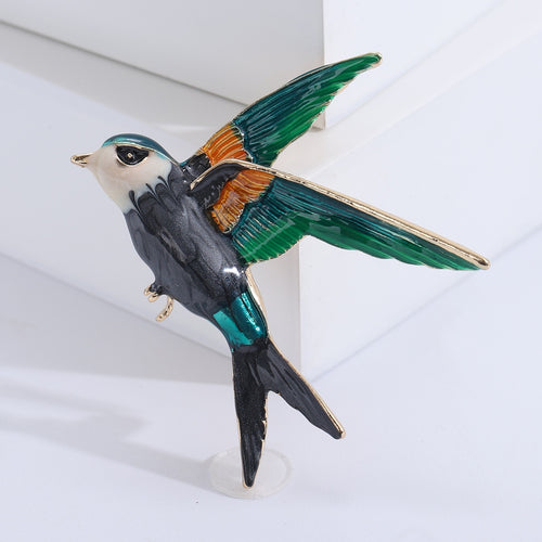 Alloy Enamel Swallow Brooch Pin For Mens And Womens Apparel