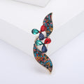 Alloy Rhinestone Leaf Brooch For Women's Elegant Clothing Accessories view 3