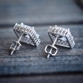 Classic Square Cubic Zirconia Stud Earrings For Women, Versatile Fashion Jewelry Accessories view 4