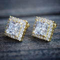 Classic Square Cubic Zirconia Stud Earrings For Women, Versatile Fashion Jewelry Accessories view 3