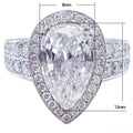 European Large Teardrop Zircon Women's Ring, Elegant Fashion Jewelry For Business Events view 5