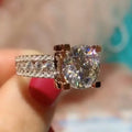European Hollow Full Zircon Bridal Wedding Ring For Women, Engagement Dinner Party Hand Jewelry view 3
