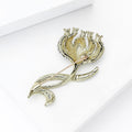Alloy Rhinestone Tulip Brooch Pin For Suit Jackets And Coats view 4