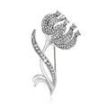 Alloy Rhinestone Tulip Brooch Pin For Suit Jackets And Coats view 2