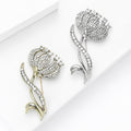 Alloy Rhinestone Tulip Brooch Pin For Suit Jackets And Coats view 3