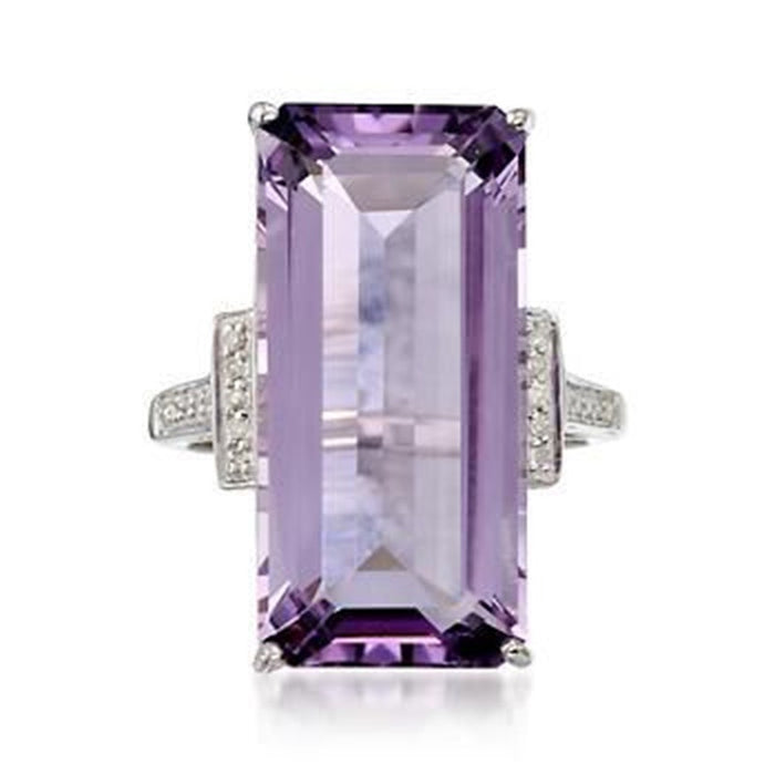 Copper Purple Simulated Topaz Zircon Women's Engagement Ring, European Fashion Jewelry