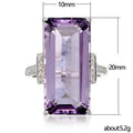 Copper Purple Simulated Topaz Zircon Women's Engagement Ring, European Fashion Jewelry view 3