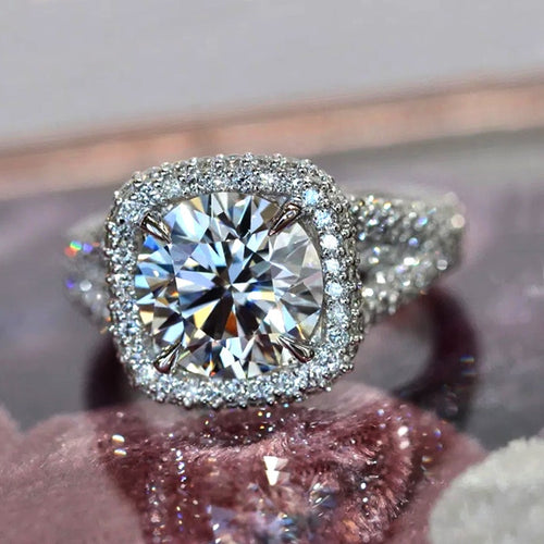 European Sparkling Zircon Engagement Ring For Women, Valentine's Day Proposal Jewelry