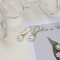Elegant Vintage Gold Alloy Teardrop Hook White Pearl Drop Dangle For Women Fashion Earrings view 2