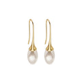 Elegant Vintage Gold Alloy Teardrop Hook White Pearl Drop Dangle For Women Fashion Earrings view 5