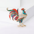 Painted Alloy Rooster Brooch For V Neck Collar And Suit view 2