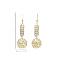 Elegant Korean Style Micro Inlaid Crystal Bar Hollow Gold Wire Ball Drop Earrings view 5