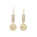 Elegant Korean Style Micro Inlaid Crystal Bar Hollow Gold Wire Ball Drop Earrings view 4