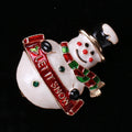 Alloy Enamel Snowman Brooch Pin For Christmas Sweaters And Coats view 3