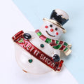 Alloy Enamel Snowman Brooch Pin For Christmas Sweaters And Coats view 4