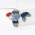 Alloy Rhinestone Fish Brooch Pin For Suit Cardigan Decoration view 2