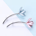 Alloy Orchid Brooch Pin For Elegant Collar And Cardigan Fastening view 1