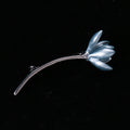 Alloy Orchid Brooch Pin For Elegant Collar And Cardigan Fastening view 2