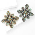 Alloy Full Rhinestone Flower Brooch Pin For Coats And Garments view 3
