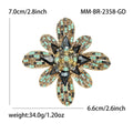 Alloy Full Rhinestone Flower Brooch Pin For Coats And Garments view 4