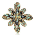 Alloy Full Rhinestone Flower Brooch Pin For Coats And Garments view 2