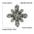 Alloy Full Rhinestone Flower Brooch Pin For Coats And Garments view 5