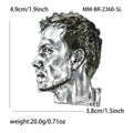Alloy Enamel Vintage Male Head Brooch Pin For Coats view 4