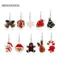 Cute Cartoon Enamel Christmas Santa Claus Reindeer Colorful Holiday Gift Earrings For Women view 1