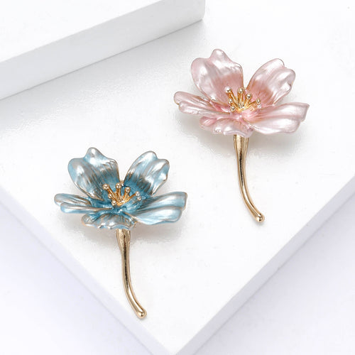 Alloy Enamel Flower Brooch Pin For Women's Clothing Decoration