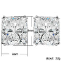 Classic Princess Cut Four Prong Diamond Stud Earrings Unisex Everyday Jewelry view 5