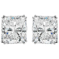 Classic Princess Cut Four Prong Diamond Stud Earrings Unisex Everyday Jewelry view 3