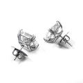 Classic Princess Cut Four Prong Diamond Stud Earrings Unisex Everyday Jewelry view 4